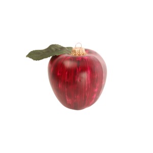 Roter Apfel als Weihnachtsornament von Krebs Glas Lauscha, 10cm groß.