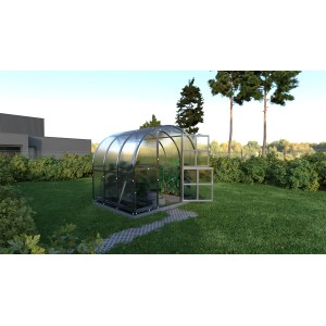 Klasika Arch Gewächshaus 6m² mit Polycarbonatabdeckung im Garten.