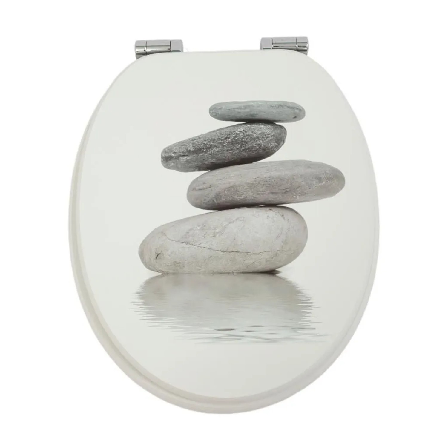 Sinobath WC-Sitz Oval mit Absenkautomatik Bedruckte Kieselsteine