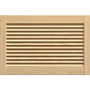 Rohe Classen Lamellentür aus Kiefernholz, 39,5 x 59,4 x 2,1 cm, mit offenen Lamellen.