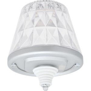 REV Ritter LED Flaschenleuchte Lamprusco, cristal weiß-silber, für den Innen- und Außenbereich.