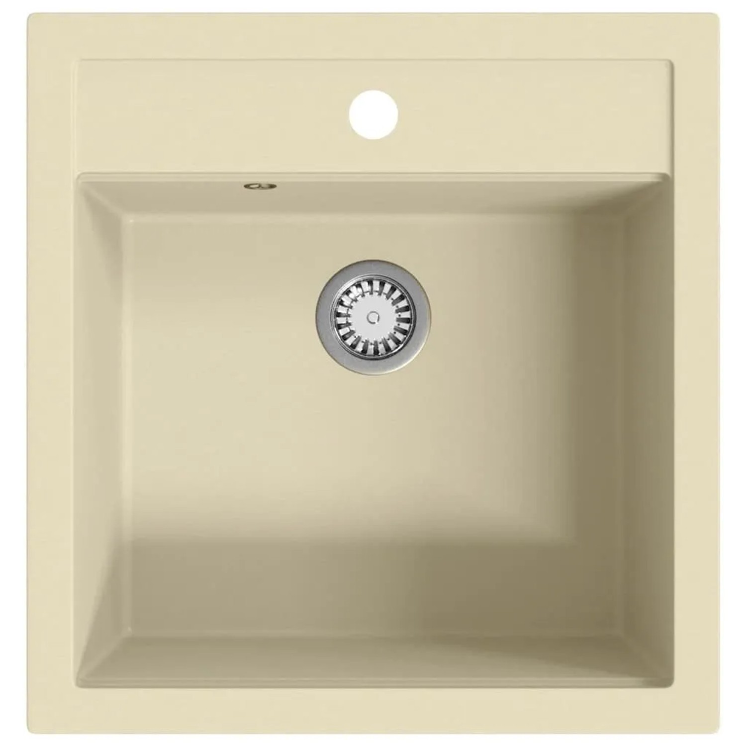 vidaXL Granitspüle Einzelbecken Beige 144856