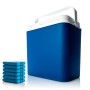 BigDean Kühlbox 24 Liter Blau Weiß Inklusive 6 Kühlakkus Bis Zu 14 Stunden  Kühlung Kühltasche Für Unterwegs Outdoor Thermobox Für Picknick Camping