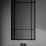 Rechteckiger DSK Design Wandspiegel Black Loftstyle, 60x120 cm, mit schwarzem Rahmen im Badezimmer.