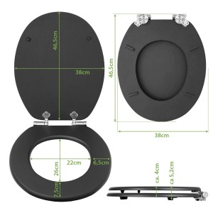 Banjado WC-Sitz Anthrazit Funky Town mit Absenkautomatik, MDF Toilettendeckel mit Motiv.