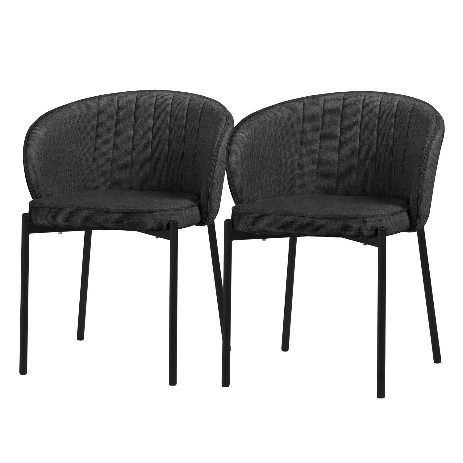 ML-Design Esszimmerstühle 2Er Set Anthrazit mit Stoffbezug