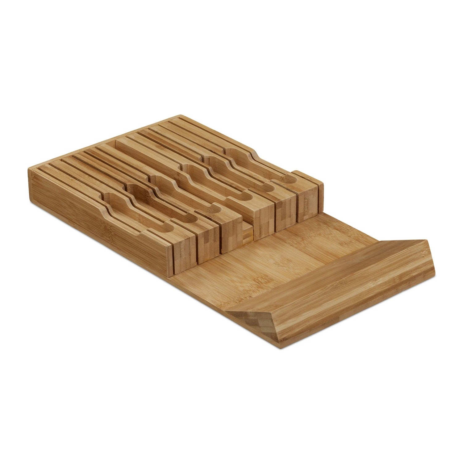Relaxdays Messerhalter Bambus Natur für 12 Messer 4,5 cm x 43,5 cm x 23 cm 1,8 kg