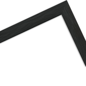 Detailansicht: Schwarzer WANDStyle Bilderrahmen H300 aus Holz, 29,7x42 cm, moderner Stil.