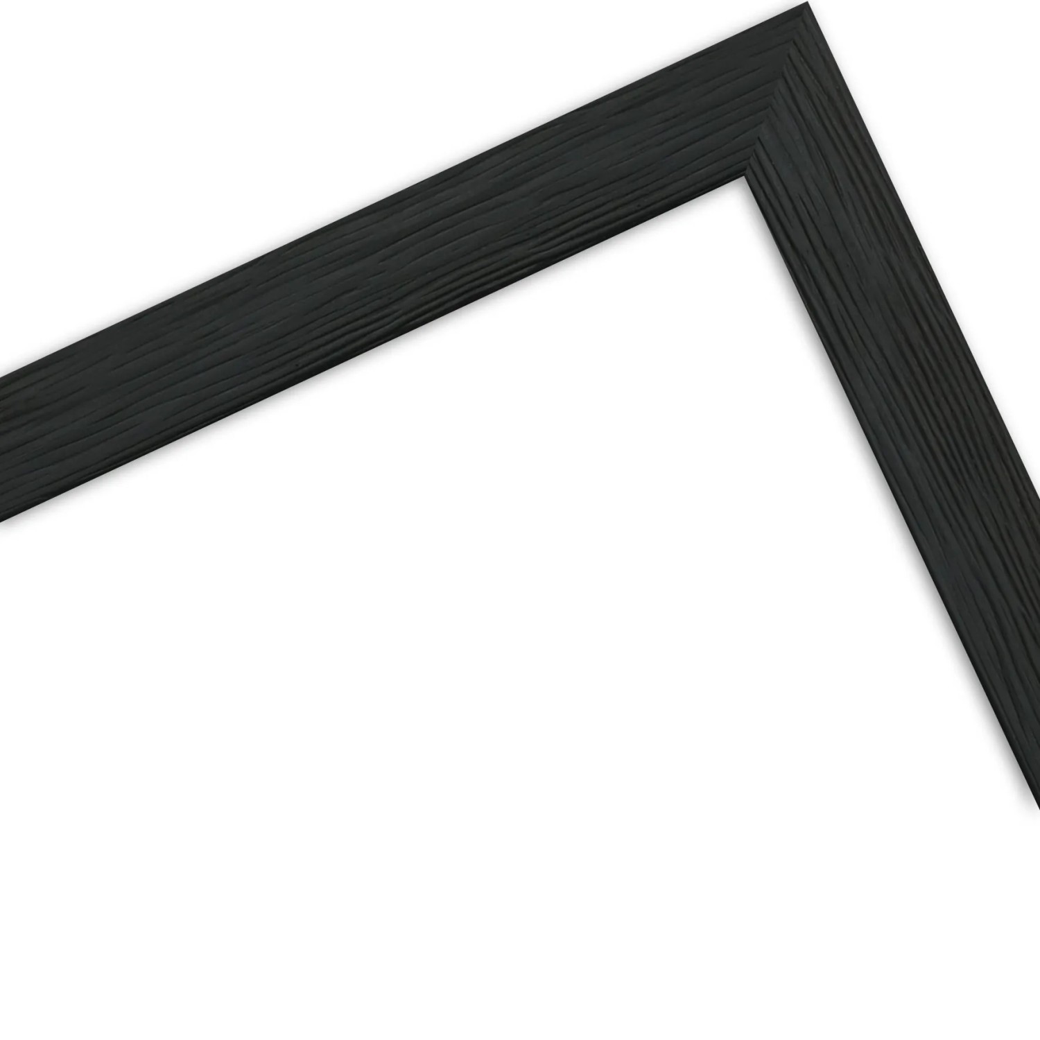 Detailansicht: Schwarzer WANDStyle Bilderrahmen H300 aus Holz, 29,7x42 cm, moderner Stil.