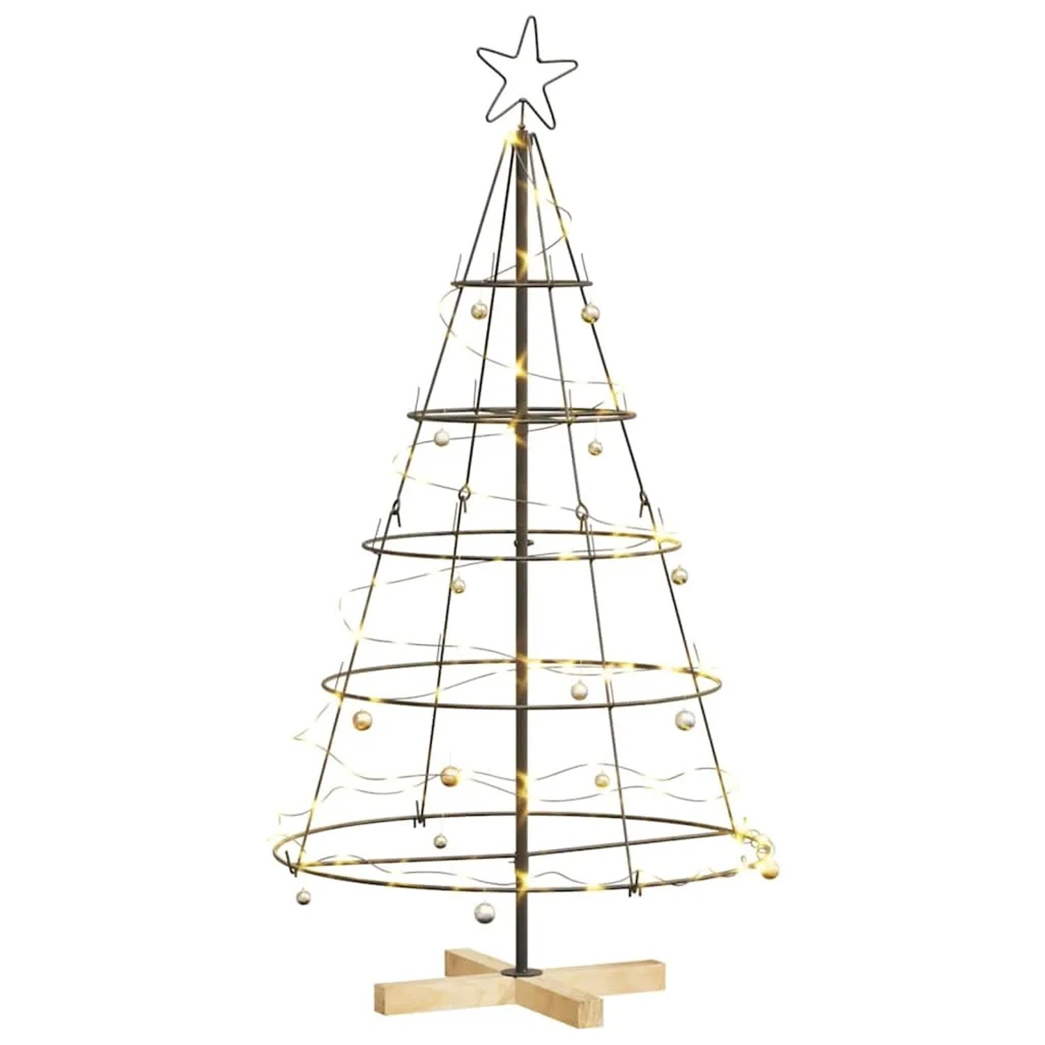 vidaXL Weihnachts-Tannenzapfenbaum mit Ständer Schwarz 125 cm Stahl 42019159