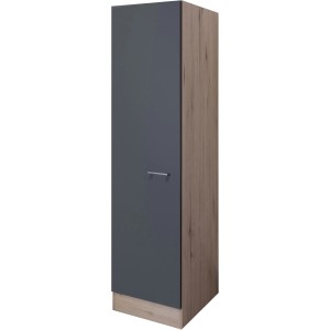 Flex-Well Geschirrschrank Morena, 50 cm, Basaltgrau/San Remo Eiche, mit Drehtür und Einlegeböden.