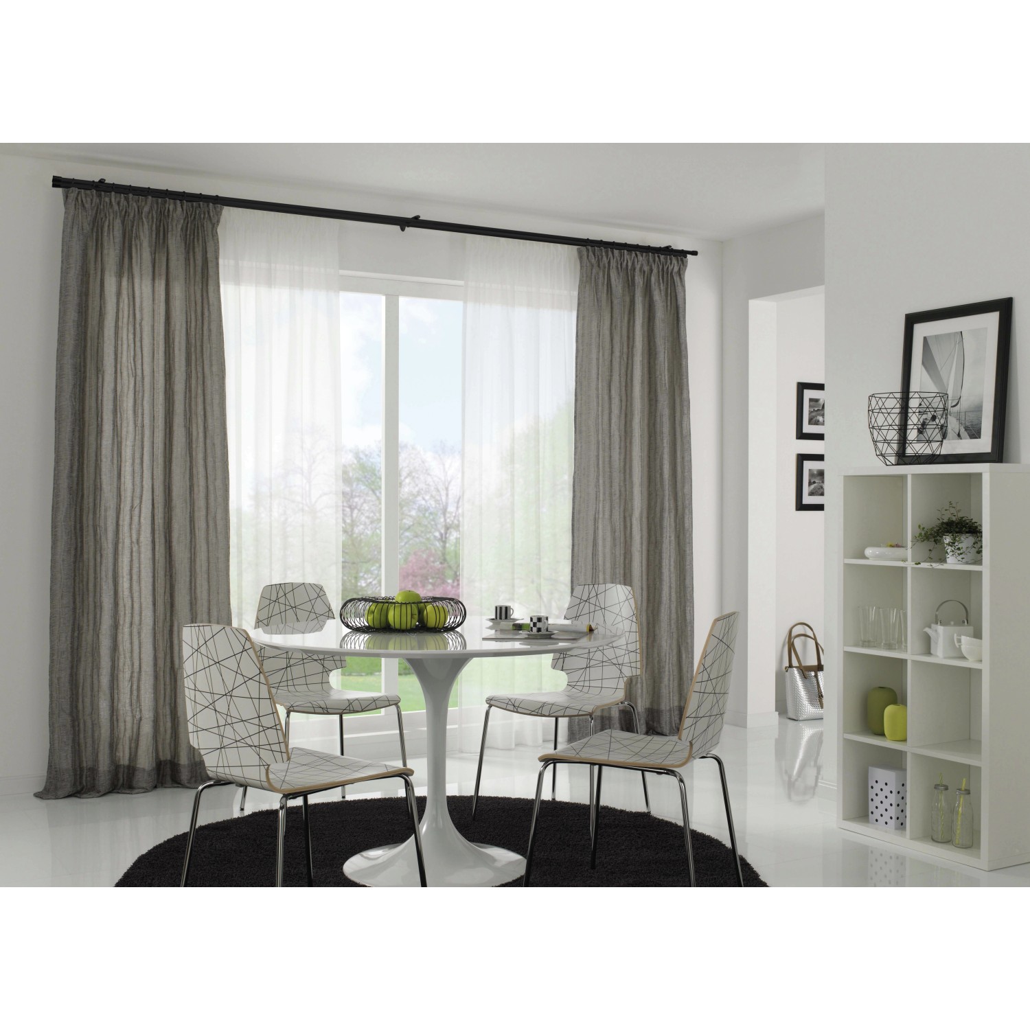 Gardinia Endstücke Chicago Zylinder, Ø 20 mm, schwarz-matt, 2er-Pack für Stilgarnituren.