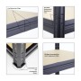 Detailansichten des schwarzen PROREGAL Schwerlastregals Dino mit MDF-Böden und Stecksystem.