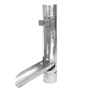 Regenrohrklappe NW 60 aus Aluminium, naturfarben, zum Einbau in Fallrohre.