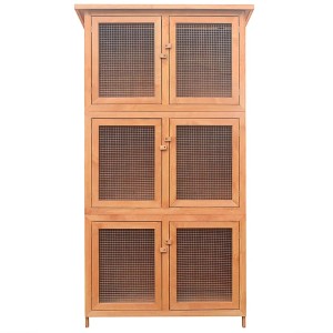 Holz Kleintierstall mit 6 Boxen für Kaninchen und Nager.