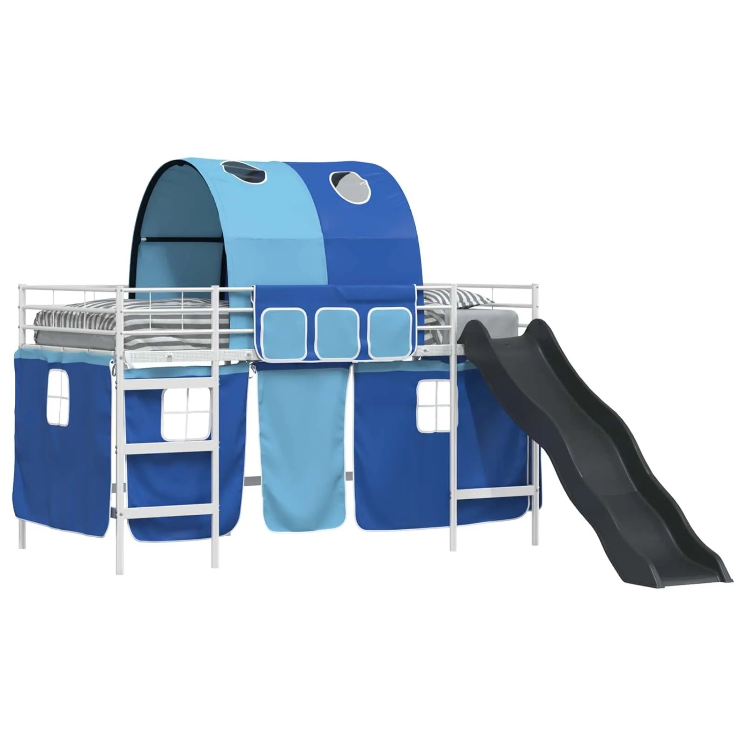 vidaXL Kinder-Etagenbett Weiß und Blau 90 x 200 cm Metall 42020860