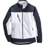 Scheibler Softshelljacke Active in Weiß-Anthrazit, Arbeitskleidung mit Reflektoren und Taschen.