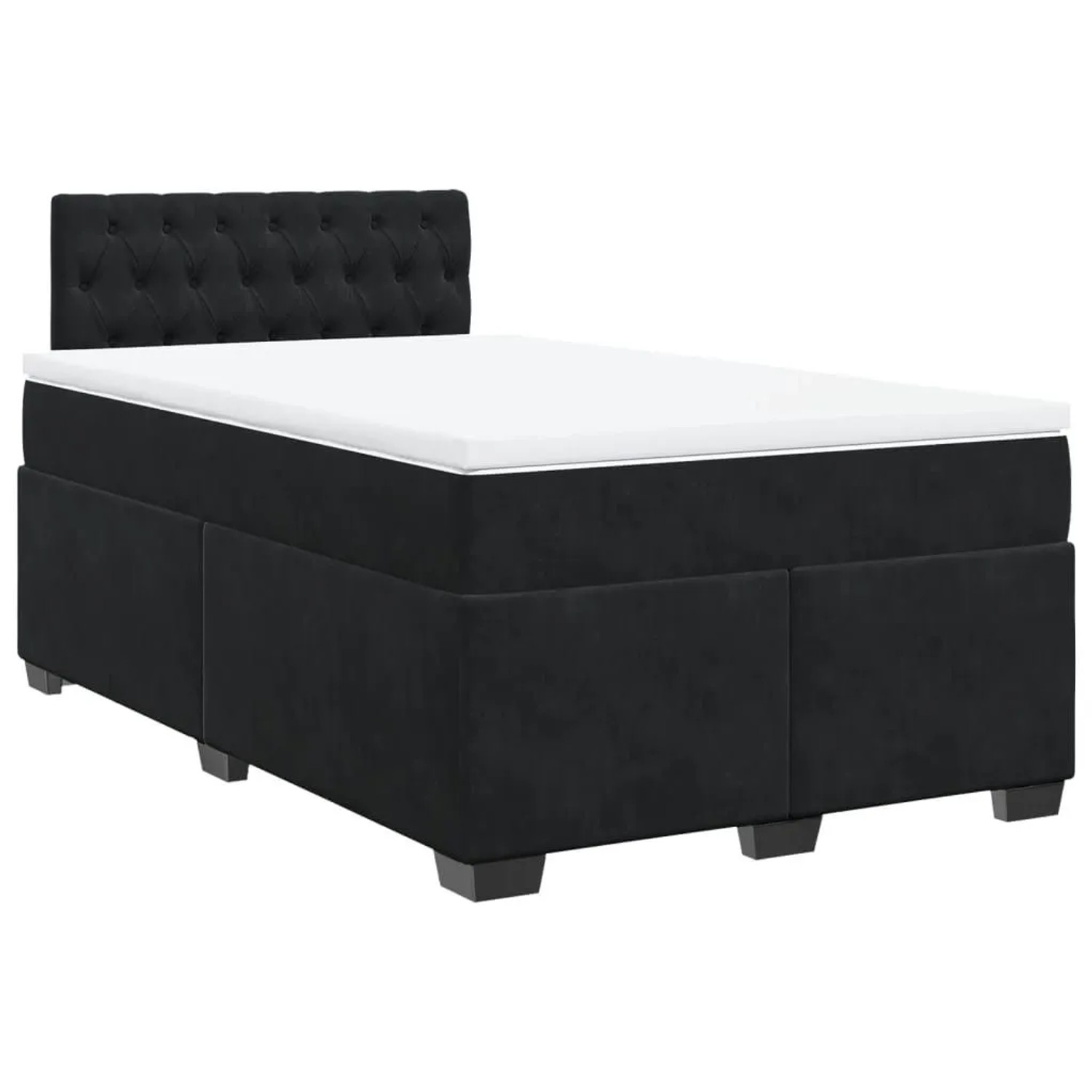 vidaXL Boxspringbett mit Matratze Schwarz 120x200 cm Samt 3288590 günstig online kaufen