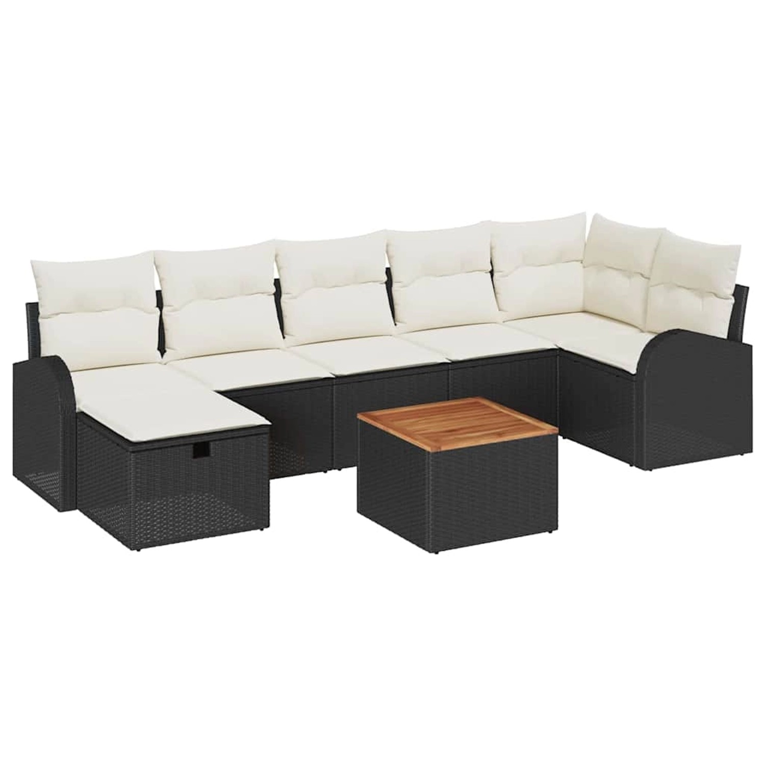 vidaXL Garten-Sofa-Set mit Kissen 8-Tlg Schwarz Poly Rattan 3359516 günstig online kaufen