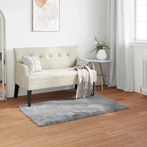 vidaXL Kunstschaffell Teppich Tafalla Grau 80 x 150 cm Polyester 42021522