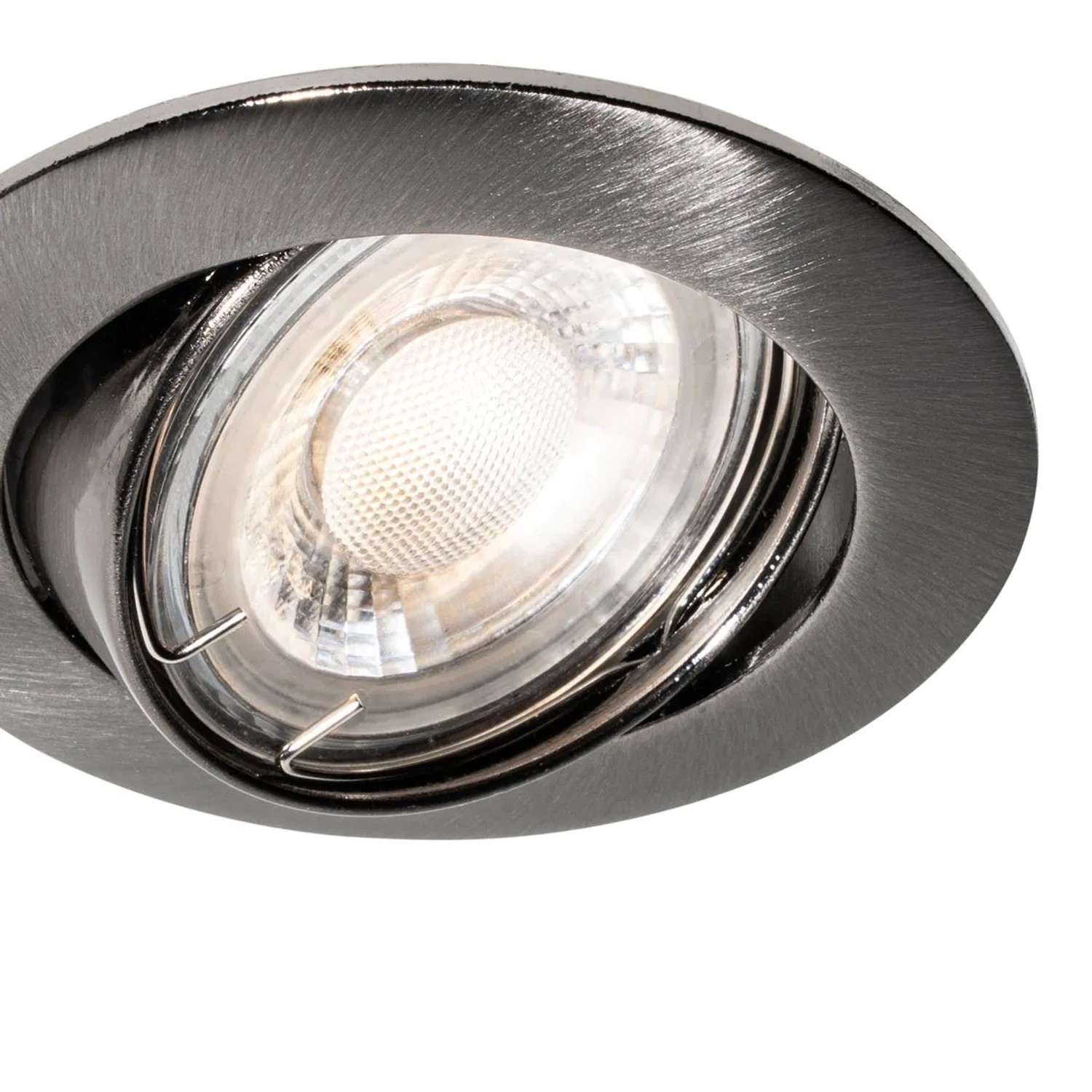 Qazqa Moderner Einbaustrahler Gunmetal GU10 50 Mm Rund Schwenkbar Edu