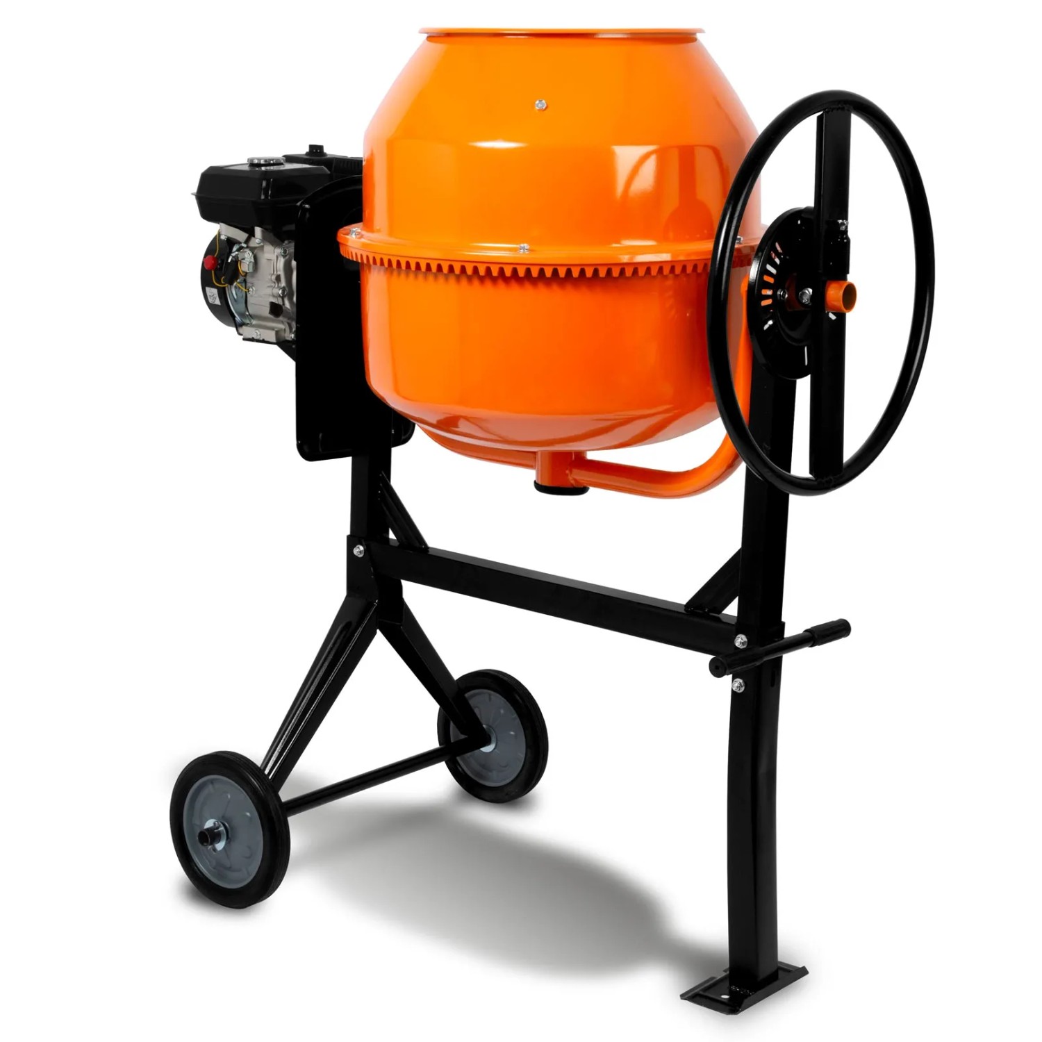 EBERTH Betonmischer 140L mit 6,5PS Benzinmotor, Gestell, Trommel und