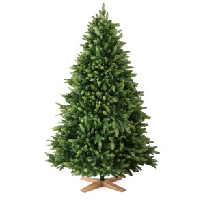 Merry Tree Luxus Künstlicher Weihnachtsbaum 210 cm Großer Tannenbaum Spritzguss 210 Naturgetreues PE Spritzgussverfahren + Holzfuß