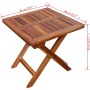 Quadratischer vidaXL Klapptisch aus Akazienholz, Teil des Sonnenliegen Sets.