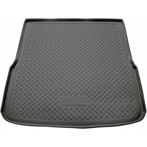 Schwarze Gummi Kofferraumwanne für Audi A6 C6 Avant & Allroad, passgenaues Autozubehör.