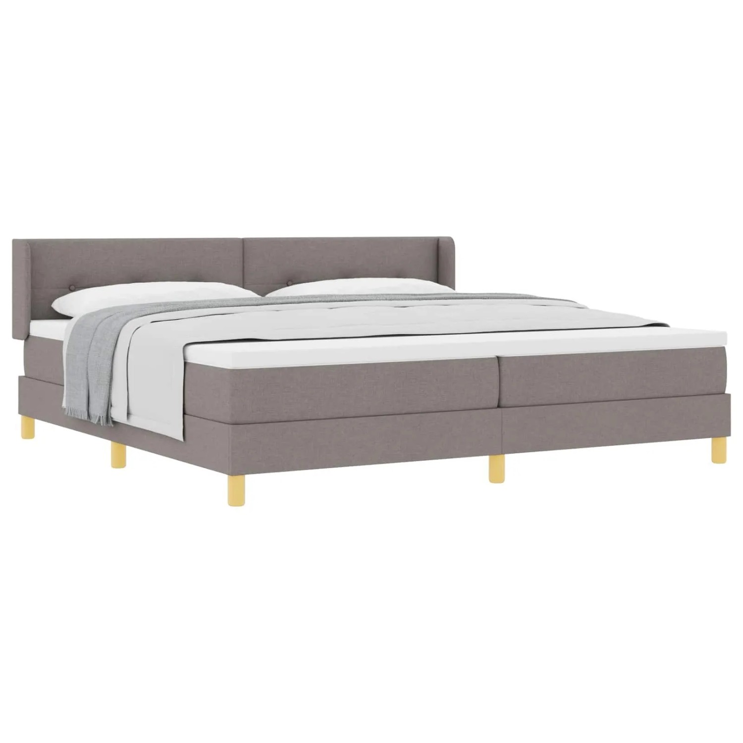 vidaXL Boxspringbett mit Matratze Taupe 200 x 200 cm Polyester 3341318