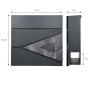 ML-Design Standbriefkasten mit Zeitungsfach und Pfosten, Edelstahl Silber, Maße