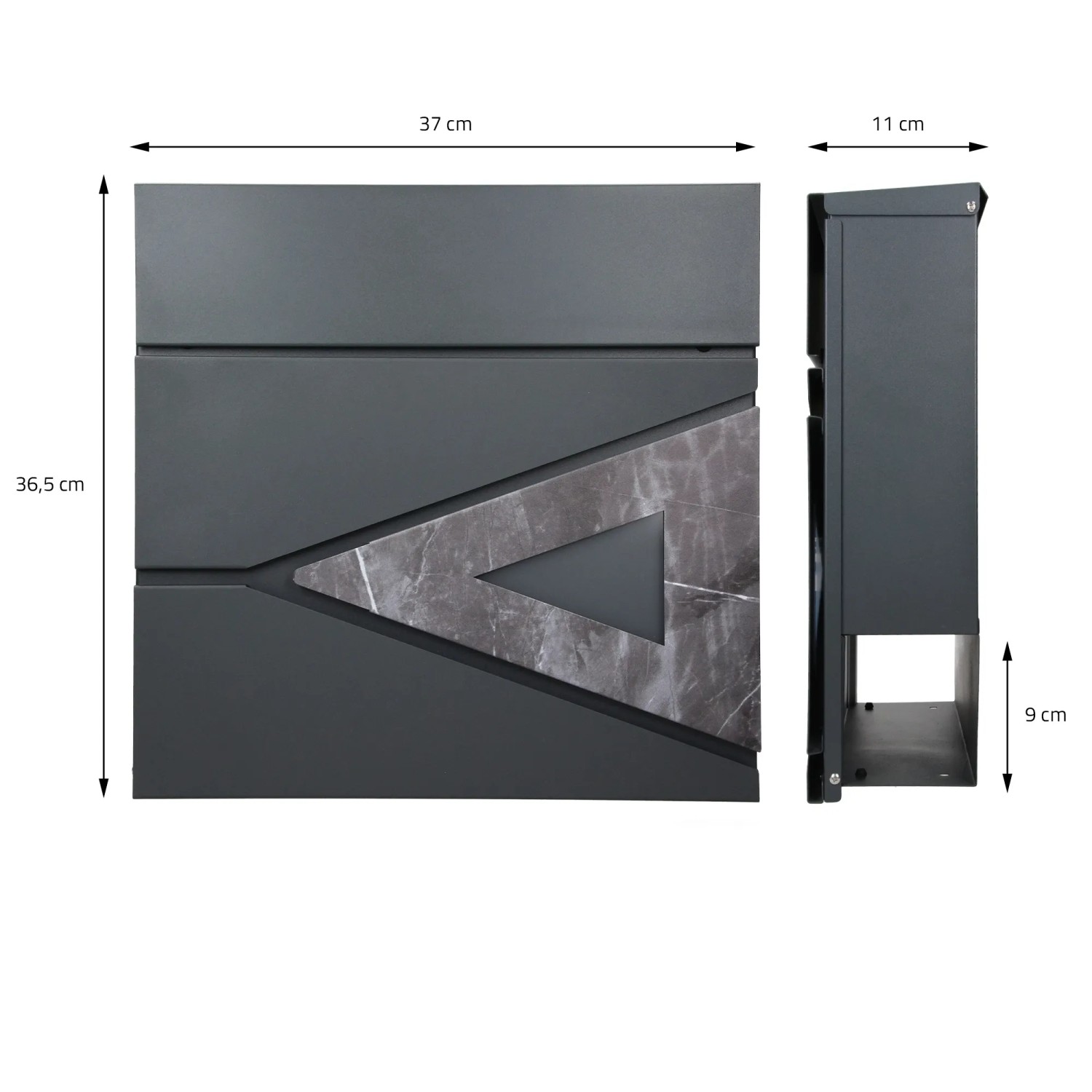 ML-Design Standbriefkasten mit Zeitungsfach und Pfosten, Edelstahl Silber, Maße