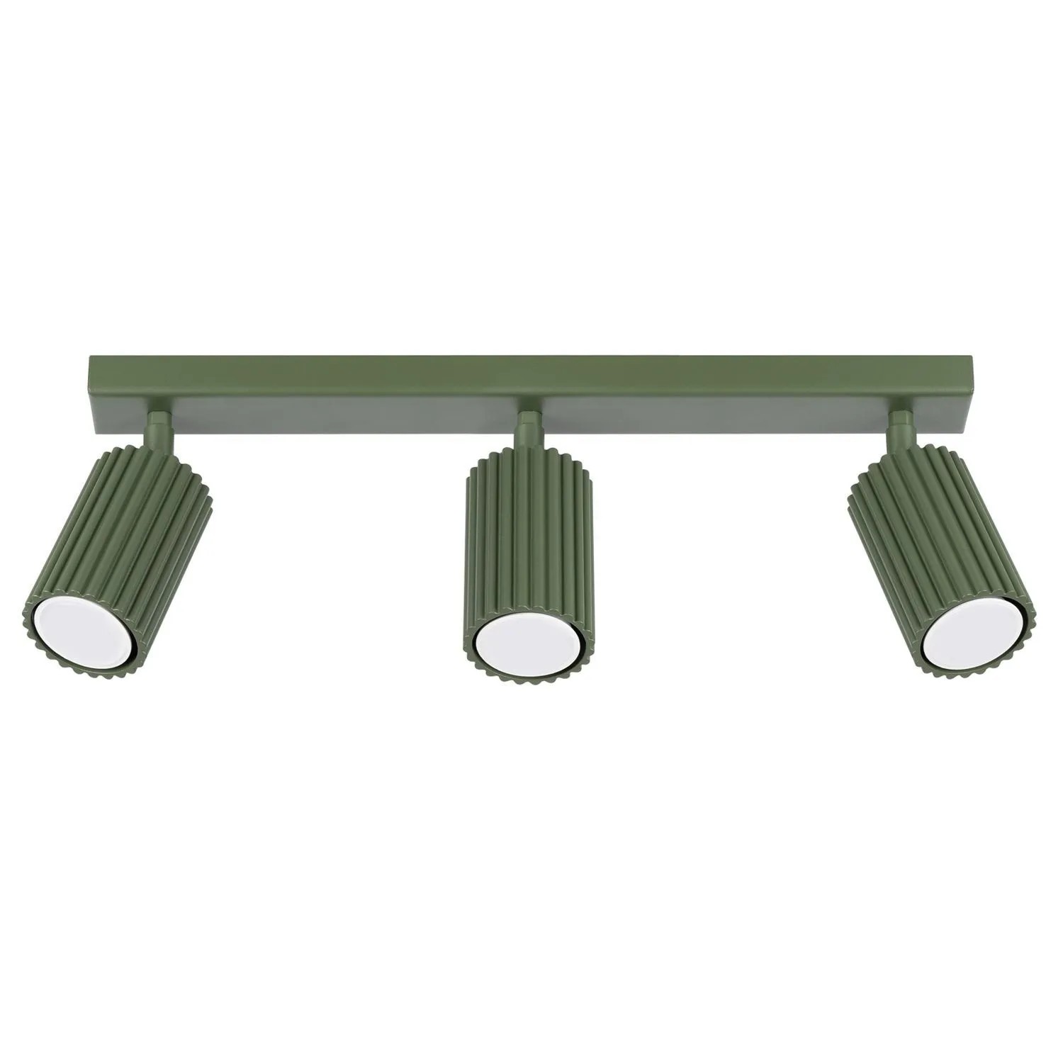 Licht-Erlebnisse Spot Lampe GU10 3-Flammig 45 CM Breit Aluminium Olivgrün Länglich Modern