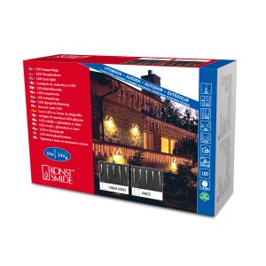 Konstsmide LED-Eiszapfen Lichtervorhang, 16 Zapfen, kaltweiß, für Außen & Innen.