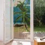 Türvorhang Bambus Paradise mit Palmenmotiv, 90x200 cm, als Raumteiler oder Deko.
