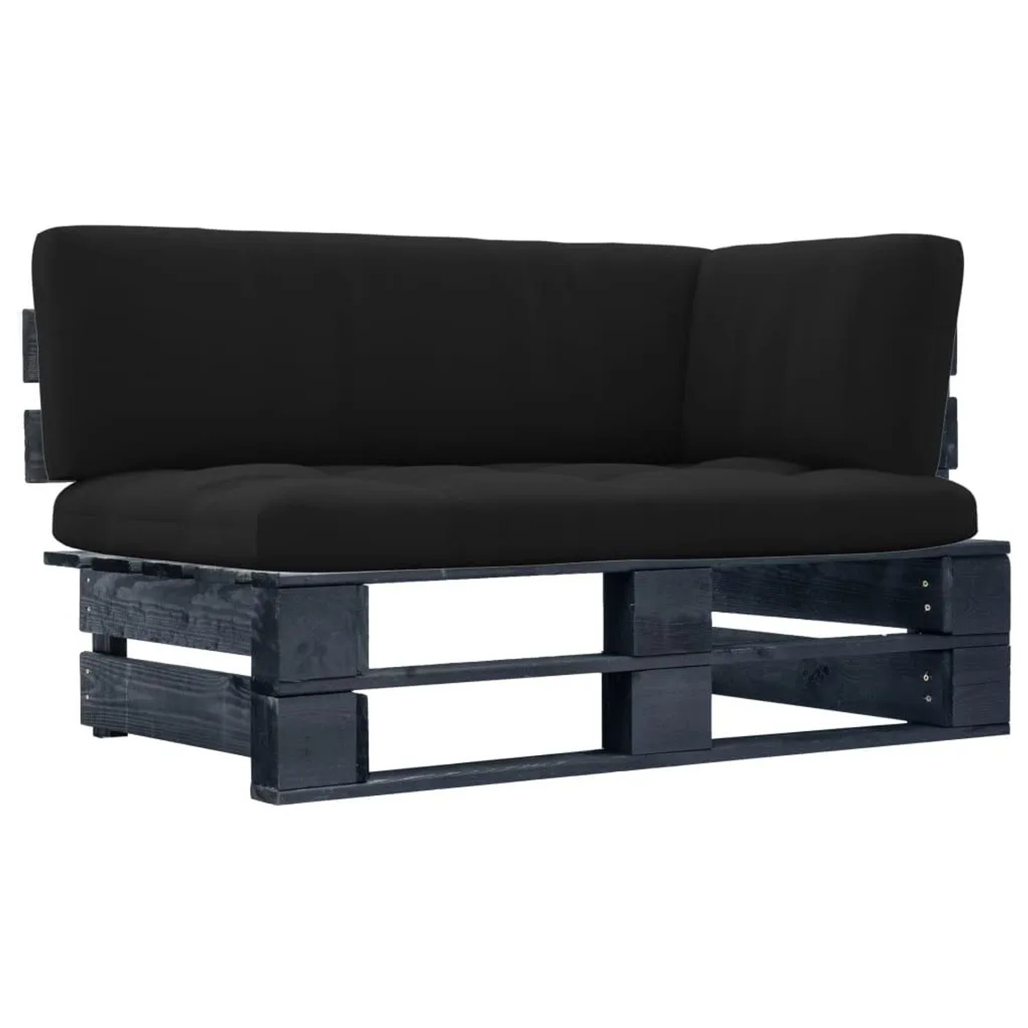 vidaXL Garten-Ecksofa aus Paletten Schwarz Imprägniertes Kiefernholz 3066584