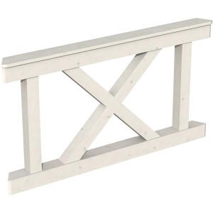 Skan Holz Brüstung Andreaskreuz, 150x84 cm, Fichte weiß, für Lauben & Pavillons.