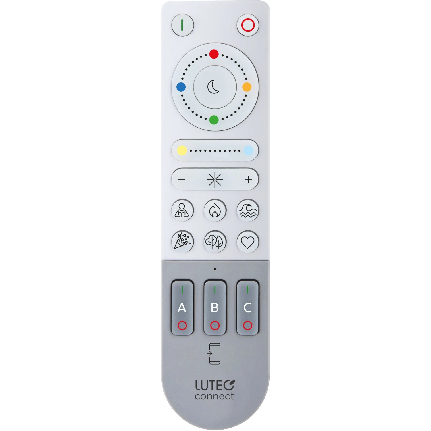 Lutec Connect Fernbedienung Remote mit Infrarot & Bluetooth Weiß-Grau