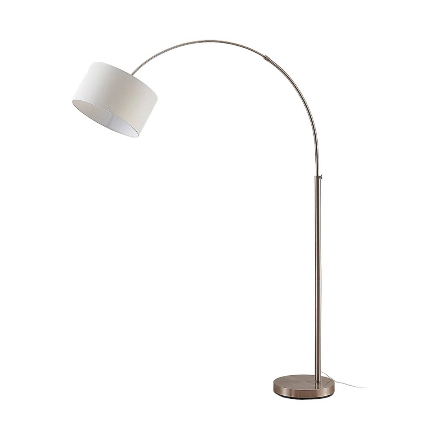 Thumbnail - Lindby Stehlampe Bogenleuchte Railyn 9621369 Modern in Weiß aus Textil 1-flammig E27 Wohnzimmerleuchte