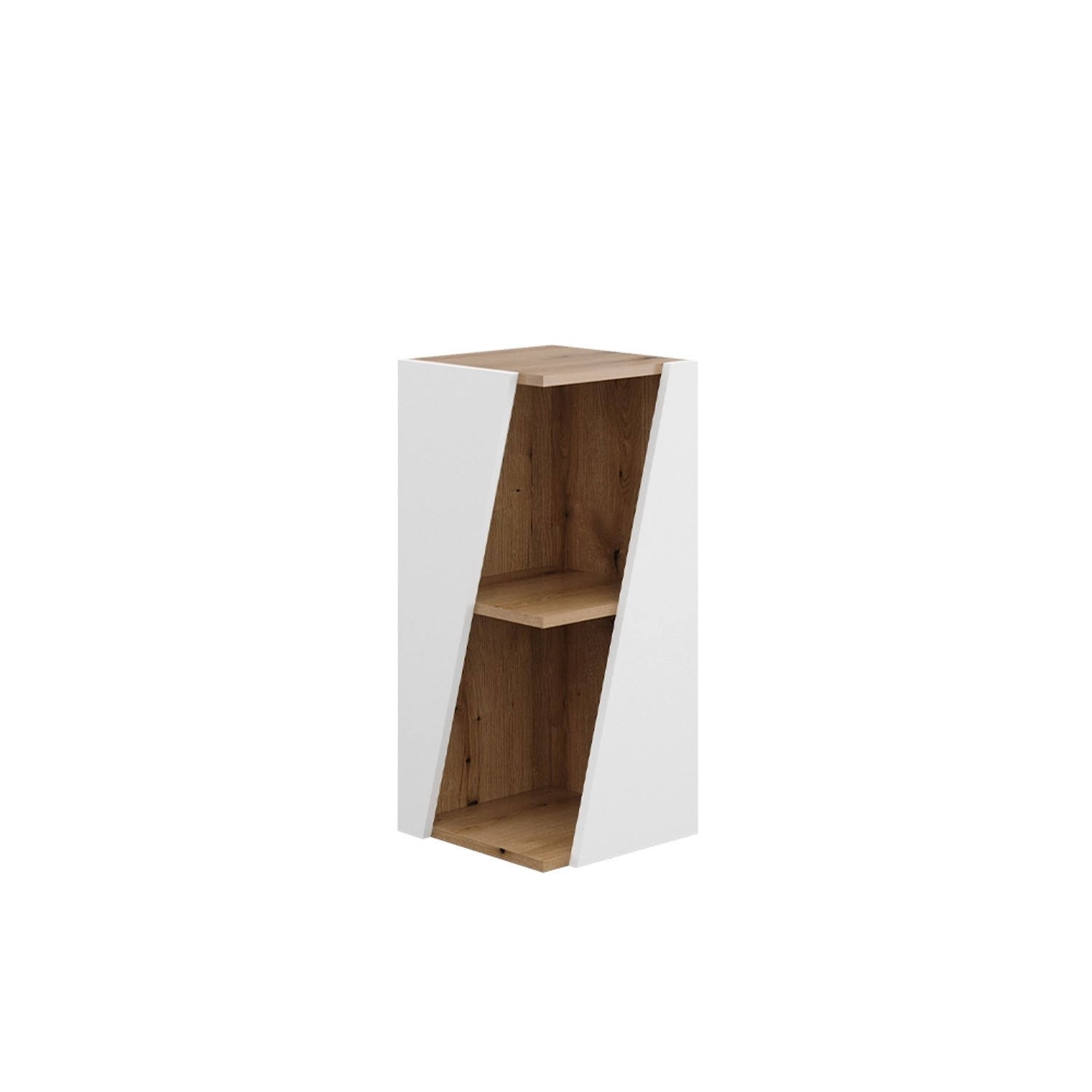 Vicco Midischrank Benno Weiß/Eiche 32 x 71 cm mit Offenen Ablagen günstig online kaufen