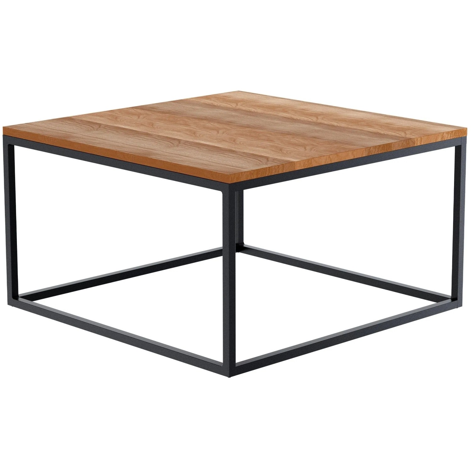 DELUKE Couchtisch GONAR Holz Eiche 80x80x45cm Sofatisch Eckig Beistelltisch Holz Wohnzimmertisch Klein