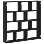 Schwarzes vidaXL Würfelregal mit 12 Fächern aus Holzwerkstoff.