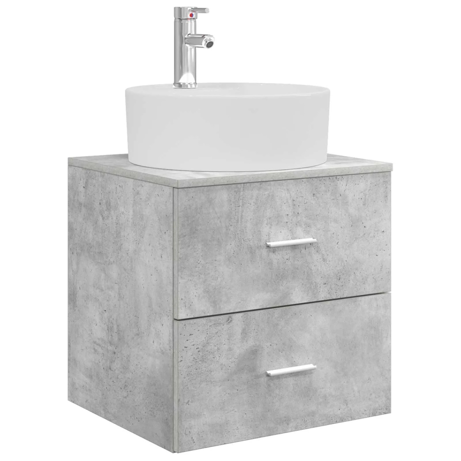 vidaXL Wandmontierte Waschtisch Betongrau 49,5 x 44,5 x 65 cm 890297