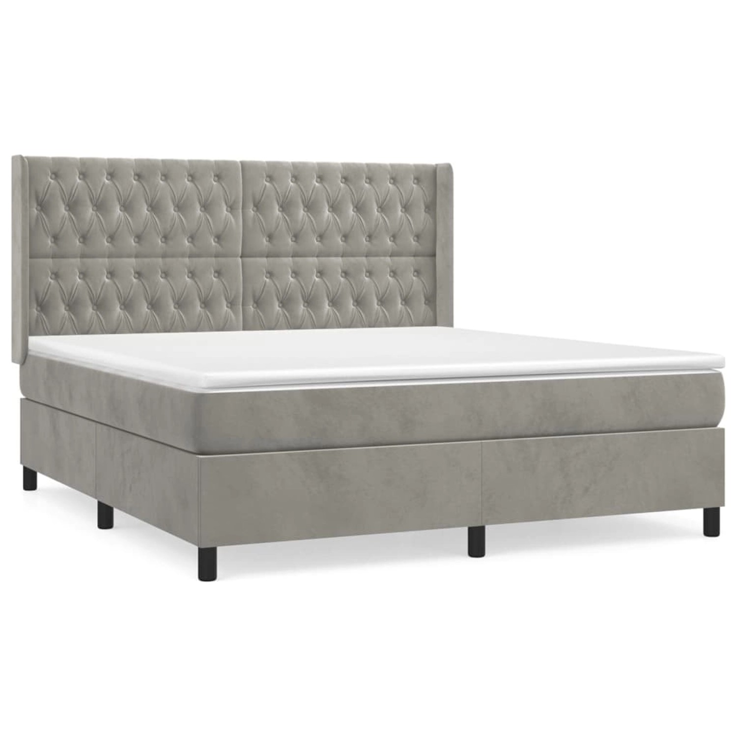 vidaXL Boxspringbett Boxspringbett mit Matratze Dunkelgrau 180x200 cm Samt günstig online kaufen