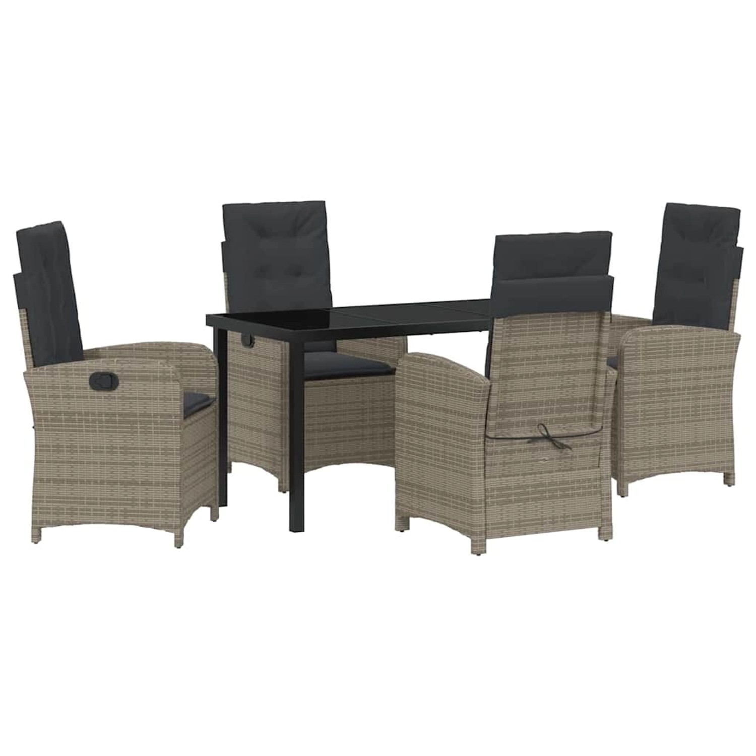 vidaXL Garten Essgruppe 5-Tlg Grau Poly Rattan 3380276 günstig online kaufen