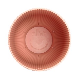 Elho Übertopf Vibes Fold Coupe, 14 cm, zartrosa, gerippte Struktur, Innenansicht.