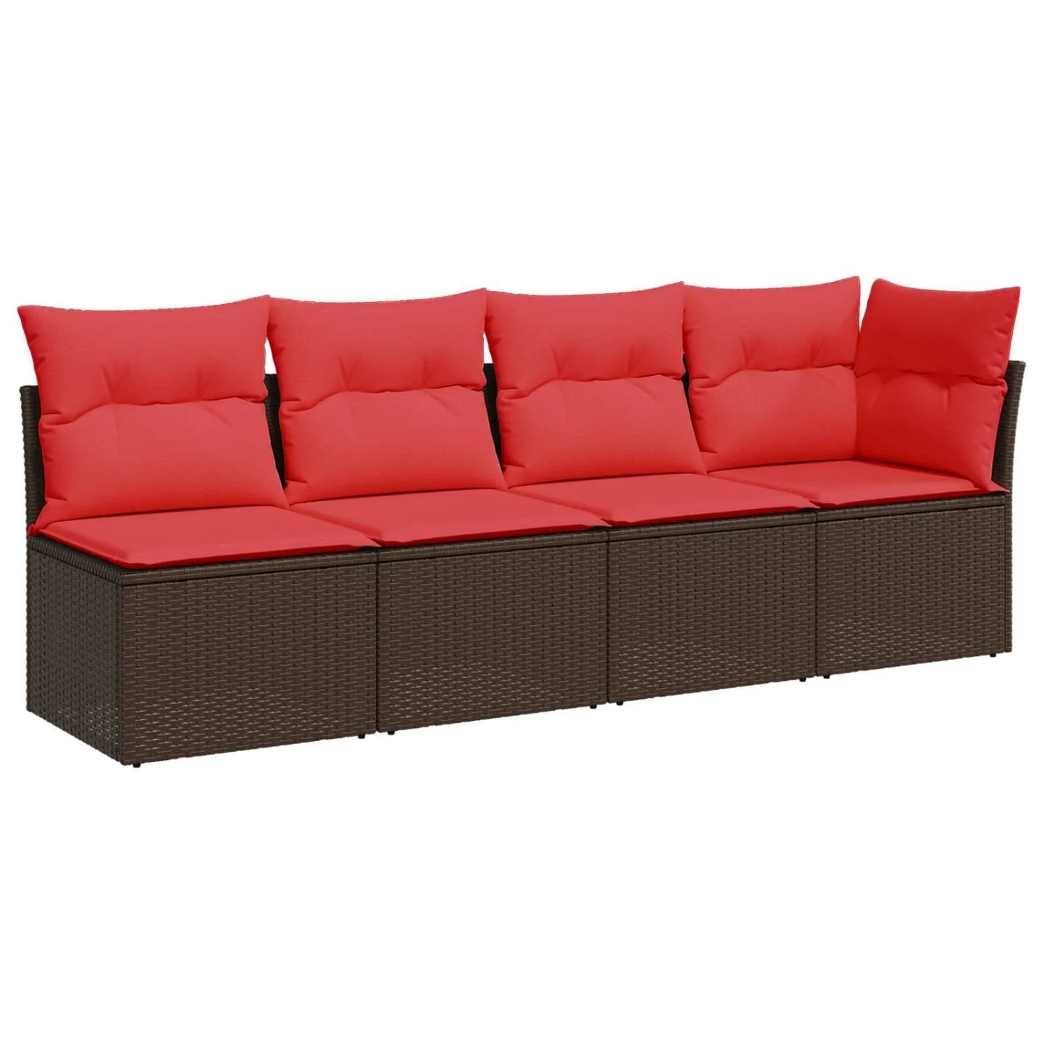 vidaXL Gartensofa mit Kissen 4-Sitzer Braun Poly Rattan 366227 günstig online kaufen