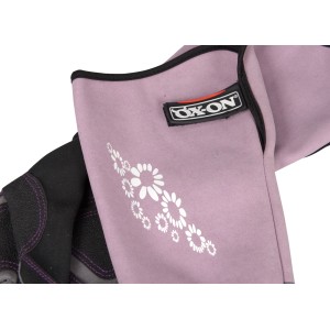 OX-ON Gartenhandschuh Garden Supreme 5602, schwarz-grau-pink, Gr. 07 mit Blumenmuster.