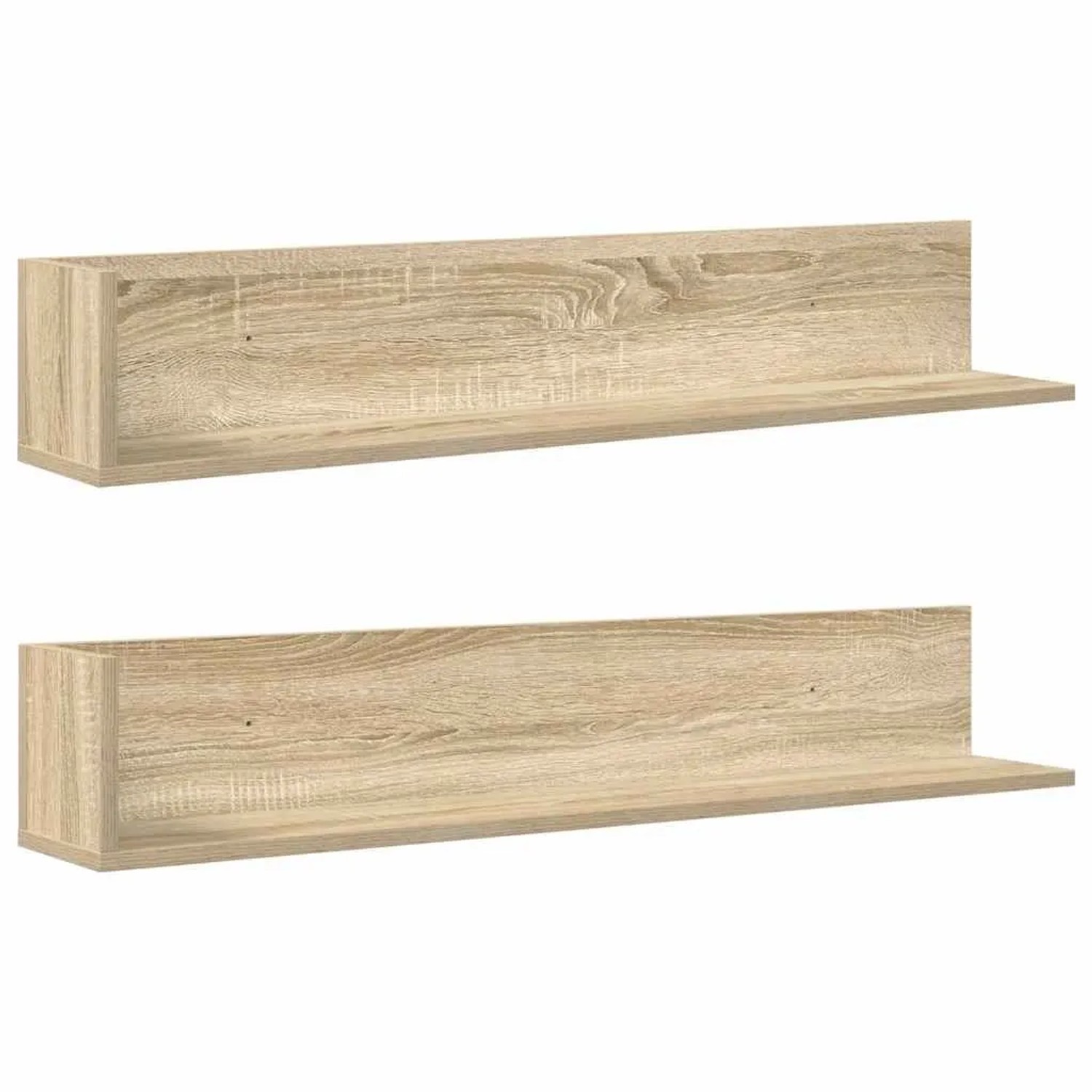 vidaXL Wandregale 2 Stk Sonoma-Eiche 100x16,5x16,5 cm Holzwerkstoff 860042