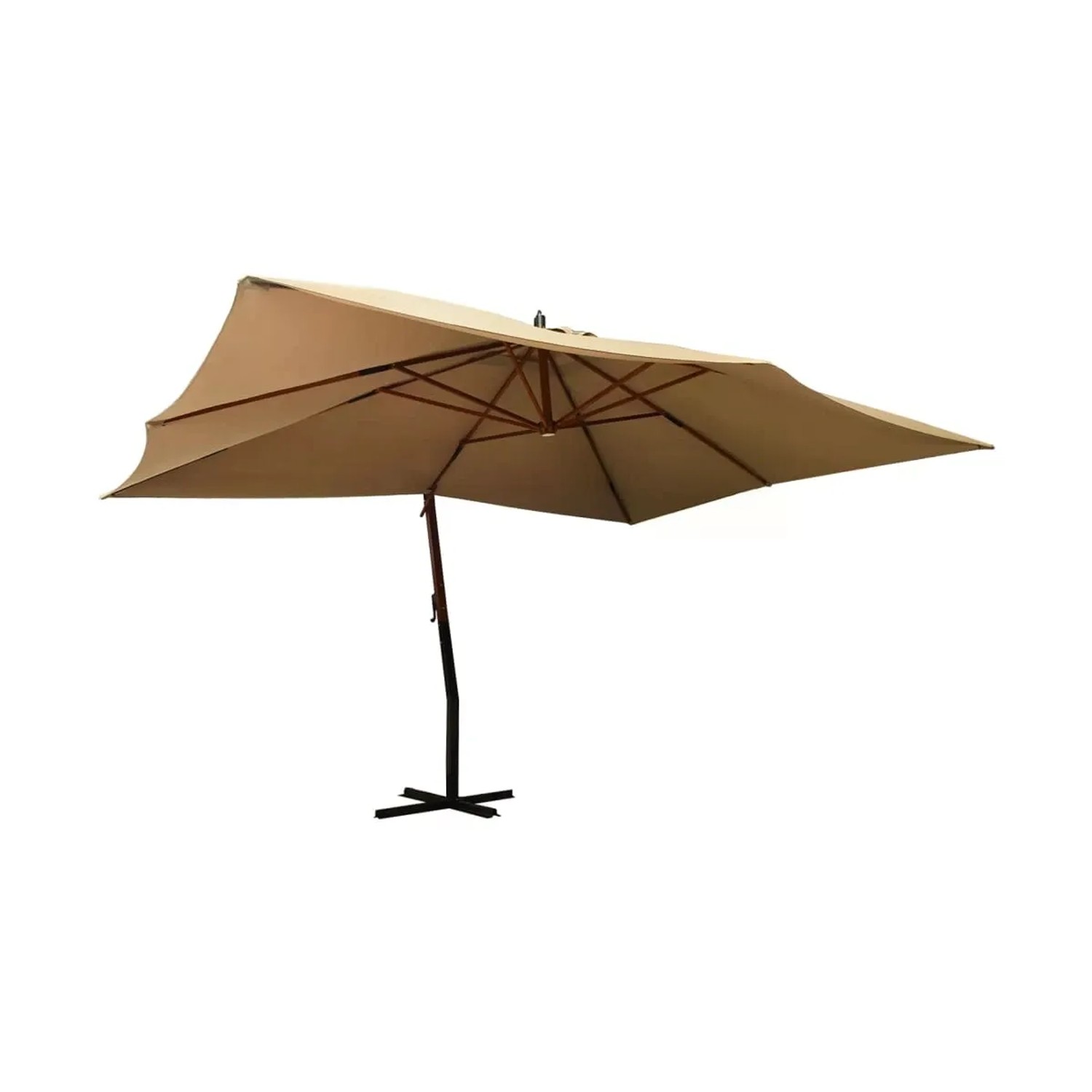 DELUKE Ampelschirm Rechteckig ROOT 400x300cm Taupe UV-Schutz Kippbar 360 Grad Drehbar Sonnenschirm Rechteckig Kurbelschi...